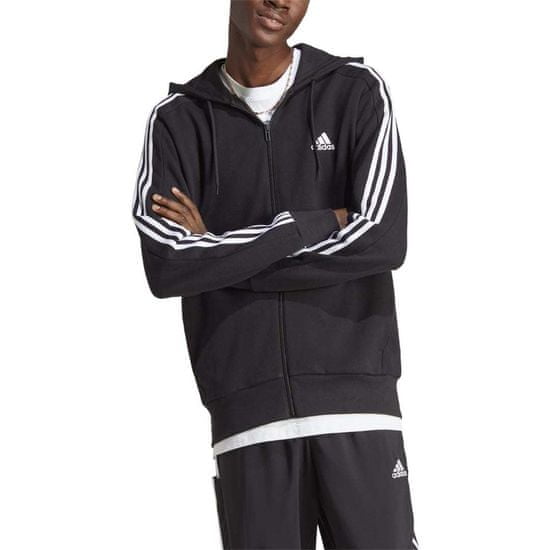 Adidas Mikina čierna Essentials French Terry 3-Stripes