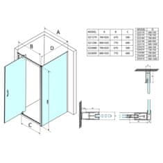 Gelco SIGMA SIMPLY obdĺžnikový sprchovací kút pivot dvere 800x750mm L/P variant, číre sklo - Gelco