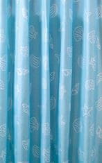 AQUALINE Sprchový záves 180x200cm, polyester, modrá, mušle ZP006 - Aqualine