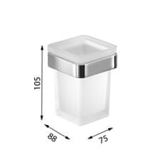 Gedy SAMOA pohár, chróm/mliečne sklo A81013 - Gedy