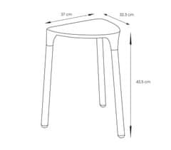 Gedy YANNIS kúpeľňová stolička 37x43,5x32,3 cm, biela 217202 - Gedy