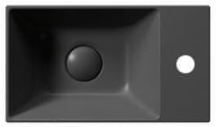 Gsi KUBE X keramické umývadlo 40x23 cm, pravé/ľavé, čierna mat 9484126 - GSI