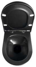 SAPHO AVVA závesná WC misa Rimless, 35,5x53 cm, čierna mat 100314-110 - Sapho
