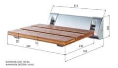 AQUALINE Sprchové sedátko 32x32, 5cm, sklopné, bambus AE236 - Aqualine
