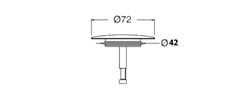 SAPHO Náhradná mosadzná zátka k vaňovým súpravám, 72mm, chróm RI00651 - Sapho