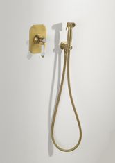 SAPHO Bidetová sprcha retro s hadicou a držiakom sprchy s vyústením, bronz 9106 - Sapho