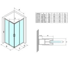 Gelco SIGMA SIMPLY sprchové dvere posuvné pre rohový vstup 900 mm, číre sklo GS2190 - Gelco