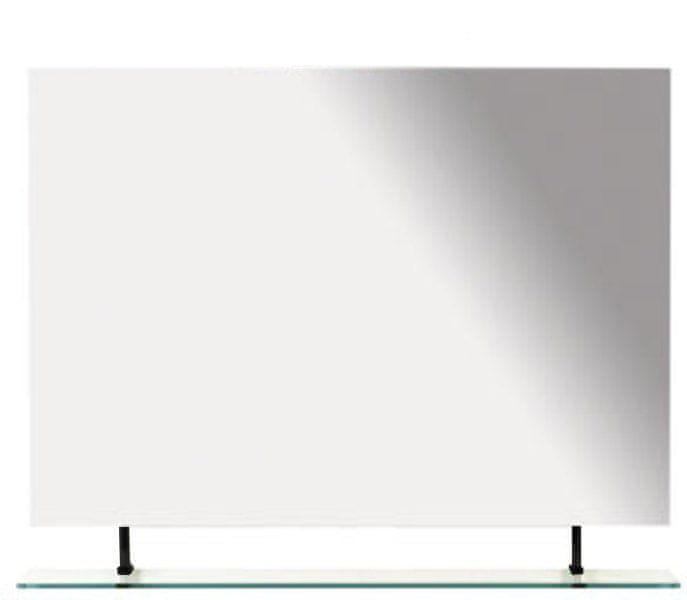 SAPHO WEGA zrkadlo 1000x800mm, s policou, čierna mat 60092B - Sapho