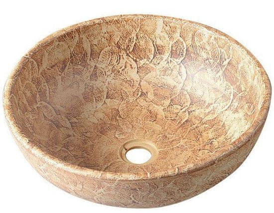 SAPHO PRIORI keramické umývadlo, priemer 42cm, hnedá so vzorom PI010 - Sapho