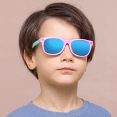 Techsuit Polarizované slnečné okuliare pre deti - UV ochrana - Žltá / tmavo modrá KP27259