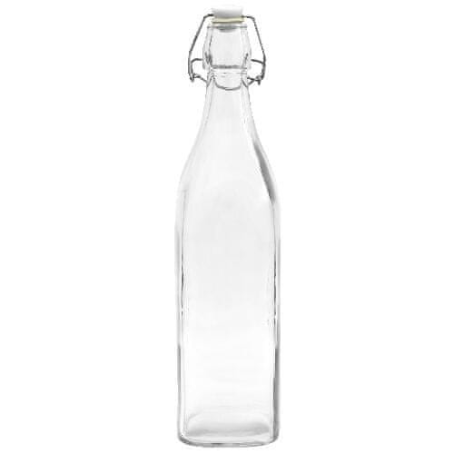 STREFA Fľaša s pákovým uzáverom 500 ml štvorcové sklo
