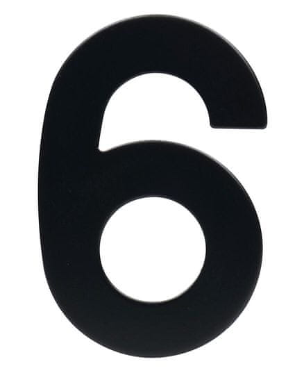STREFA Číslo domu č. 6 95 mm z nehrdzavejúcej ocele čiernej farby