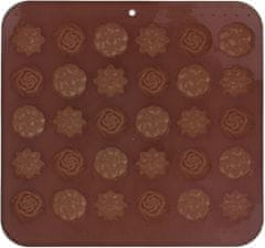 Forma na čokoládu kvietky 30ks 21x20,5x1,5cm silikón HN