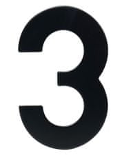 STREFA Číslo domu č. 3 95 mm z nehrdzavejúcej ocele čiernej farby