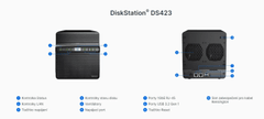 Synology DiskStation DS423, 4-bay NAS, CPU QC Realtec RTD1296B 64 bit, RAM 2GB, 2x USB 3.2, 2x GLAN