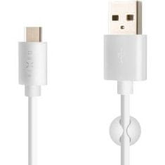FIXED USB/USB-C kábel, USB 2.0, 1m, biely