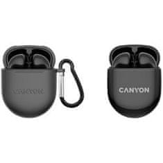 Canyon TWS-6 BT slúchadlá s mikrofónom, BT V5.3 JL 6976D4, púzdro 400mAh+30mAh až 22h, čierna