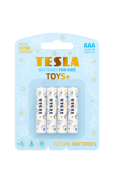 TESLA - batéria AAA TOYS BOY, 4ks, LR03