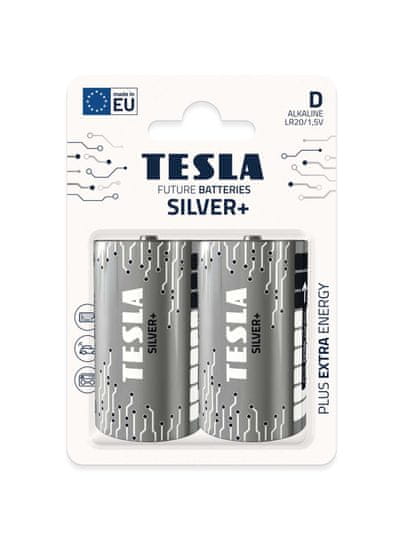 TESLA - batéria D SILVER+, 2ks, LR20