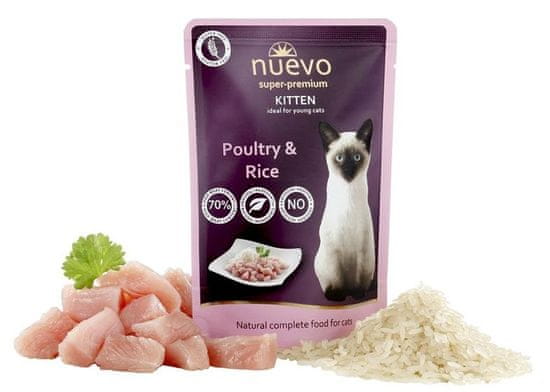 Nuevo konzerva pre mačku Kitten Poultry with Rice 16 x 85g