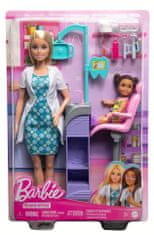Mattel Barbie Povolanie herný set s bábikou - Zubárka blondínka DHB63