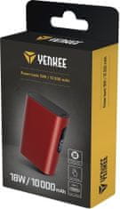 Yenkee powerbanka YPB 1180 RD, 10000mAh, PD 18W, červená