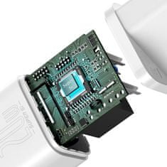BASEUS síťová nabíječka Super Si, USB-C, PD, 20W, biela + kábel USB-C - Lightning, M/M, 1m