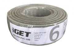 iGET Síťový kábel CAT6 UTP PVC Eca 100m/box