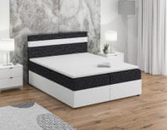 Veneti Boxspringová posteľ s úložným priestorom SISI COMFORT - 160x200, čierna / biela