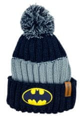 Eplusm Chlapčenská čiapka s brmbolcom Batman 52 cm Sivá