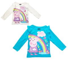 Eplusm Dievčenské tričko s dlhým rukávom Rainbow Peppa Pig 92 / 1–2 roky Modrá