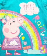 Eplusm Dievčenské tričko s dlhým rukávom Rainbow Peppa Pig Biela 92 / 1–2 roky