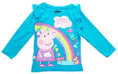 Eplusm Dievčenské tričko s dlhým rukávom Rainbow Peppa Pig Biela 92 / 1–2 roky