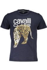Cavalli Class  Perfektné Pánske Tričko Krátky Rukáv Modrá Farba: Modrá, Veľkosť: XL