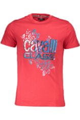 Cavalli Class  Perfektné Pánske Tričko Krátky Rukáv Červená Farba: červená, Veľkosť: XL