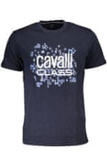Cavalli Class  Perfektné Pánske Tričko Krátky Rukáv Modrá Farba: Modrá, Veľkosť: L