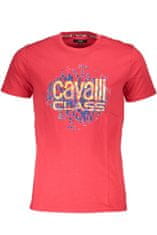 Cavalli Class  Perfektné Pánske Tričko Krátky Rukáv Červená Farba: červená, Veľkosť: L