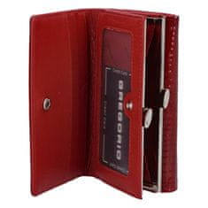 Gregorio Dámska kožená peňaženka s lakovaným povrchom Phrase, červená