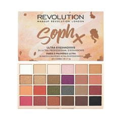 Makeup Revolution Paletka 24 očných tieňov SophX (Eyeshadow Palette) 26,4 g