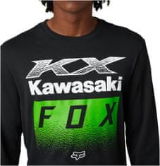FOX tričko KAWASAKI LS Premium černo-bielo-zelené M
