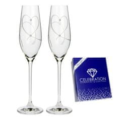 Svadobné poháre na šampanské 210ml 25260 Srdce Crystals (2ks)
