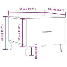 Vidaxl Konferenčný stolík biely 50x50x40 cm kompozitné drevo