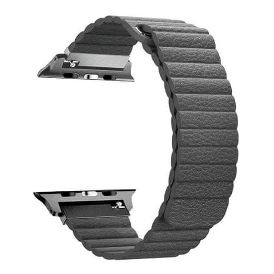 BStrap Leather Loop remienok na Apple Watch 42/44/45mm, Gray