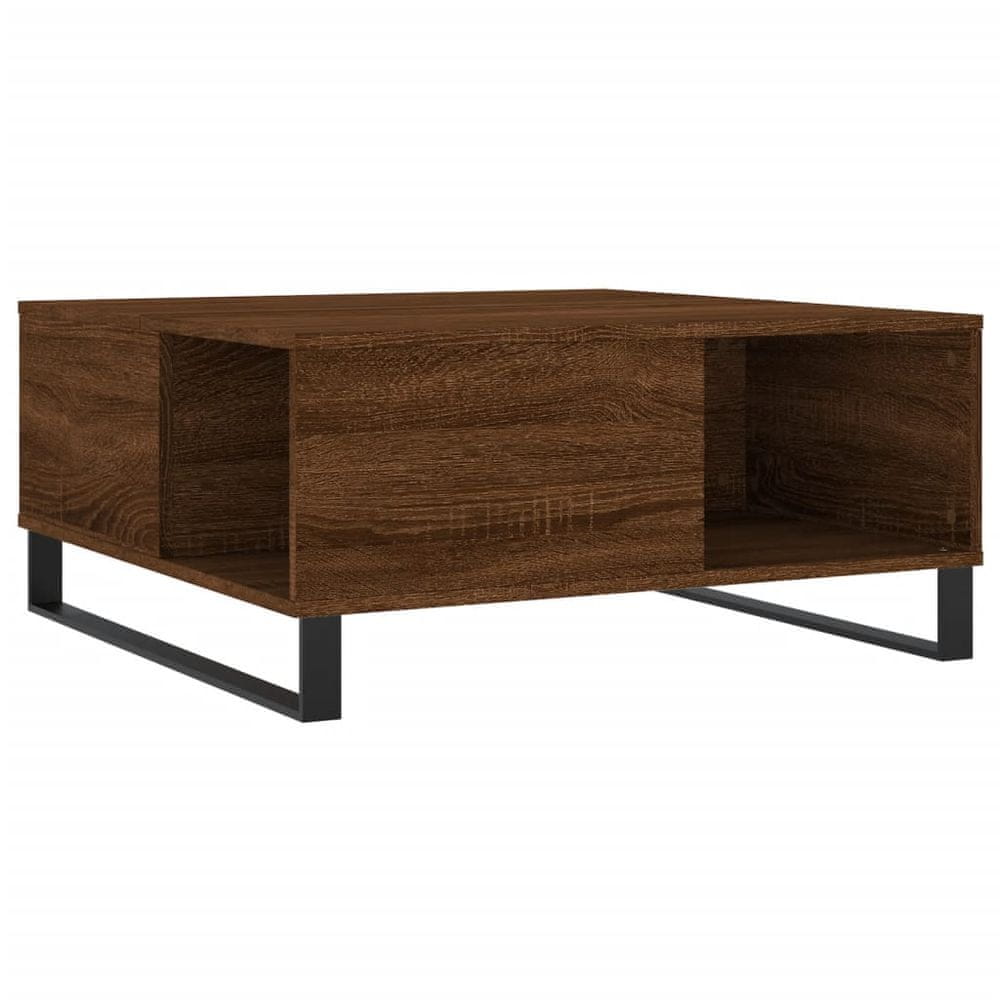 Vidaxl Konferenčný stolík hnedý dub 80x80x36,5 cm spracované drevo