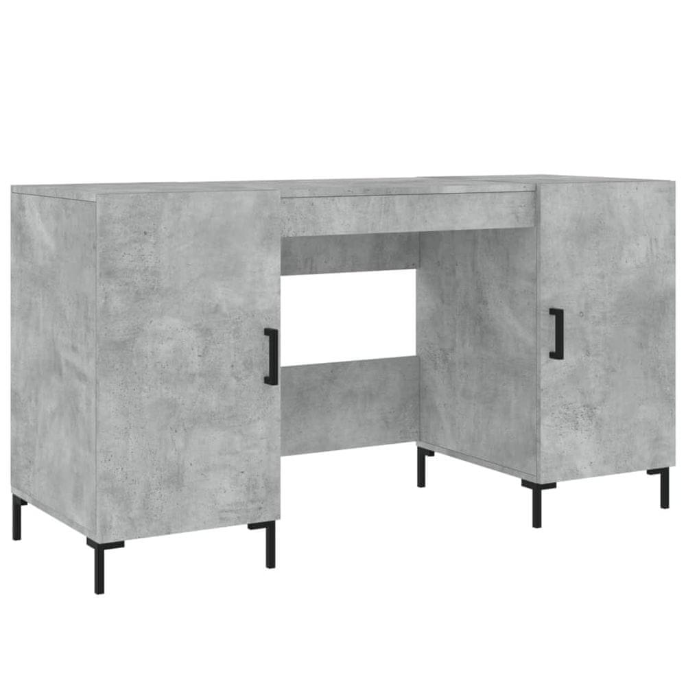 Vidaxl Stôl betónovo sivý 140x50x75 cm kompozitné drevo