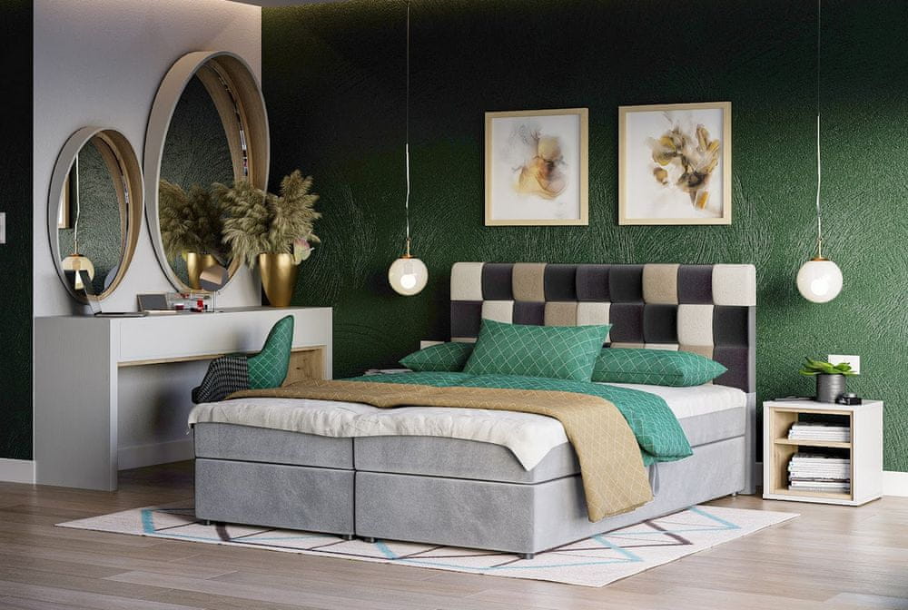 Veneti Boxspringová posteľ s úložným priestorom SAVA COMFORT - 180x200, čierna