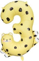 HADEX Fóliový balónik číslo 3 Gepard 55x75cm