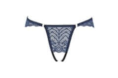 Passion LYRIA Thong (Navy Blue), brazílske nohavičky s otvoreným rozkrokom L/XL