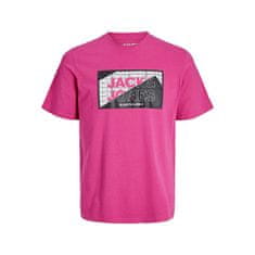 Jack&Jones Pánske tričko JCOLOGAN Standard Fit 12242492 pink yarrow (Veľkosť M)