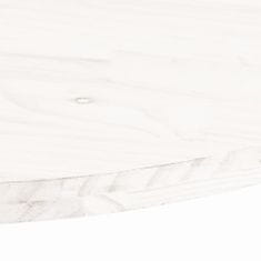 Vidaxl Stolová doska, biela 100x50x2,5 cm, borovicový masív, oválna